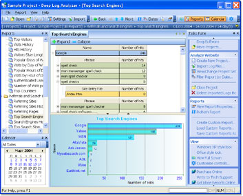 Website analytics and statistics software with interactive hierarchical reports